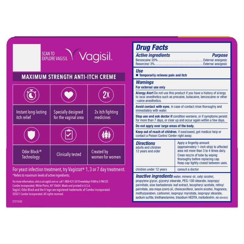 Vagisil Maximum Strength Anti-Itch Creme, 1 oz