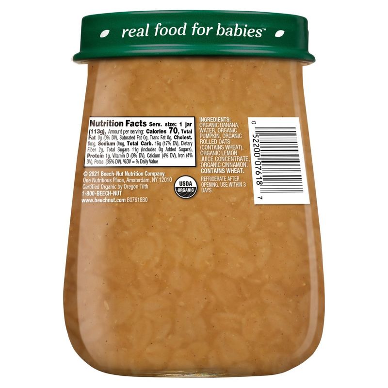 Beech-Nut Organics Banana Pumpkin + Rolled Oats Baby Food, 4 oz
