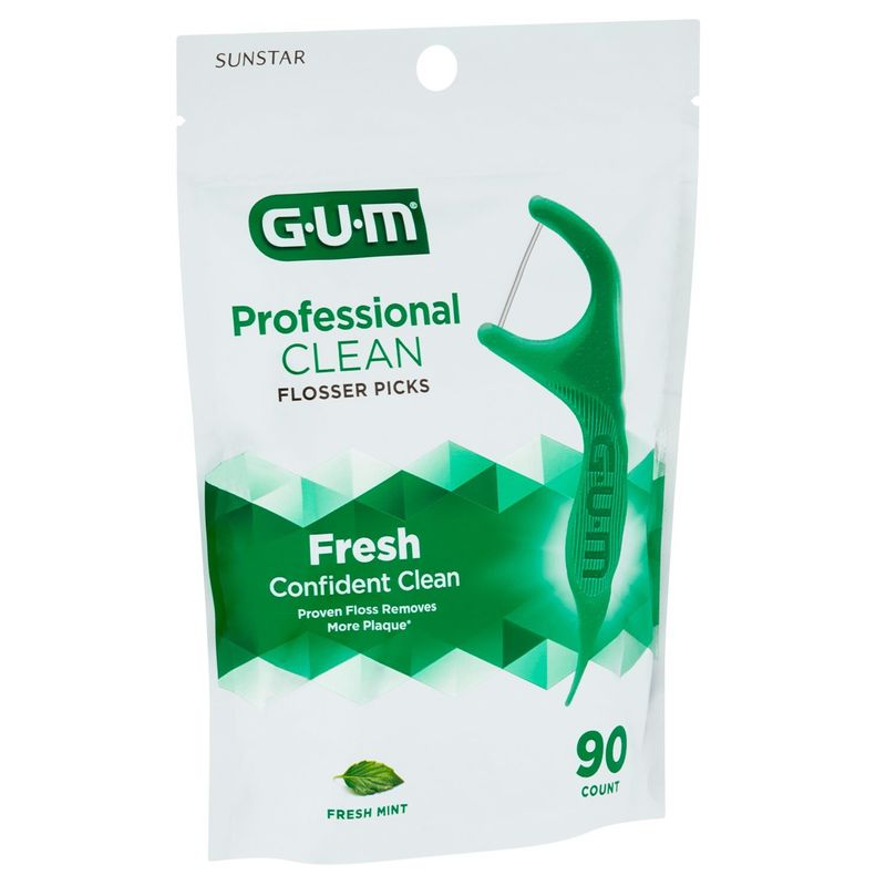 Sunstar GUM Professional Clean Fresh Mint Flosser Picks, 90 count