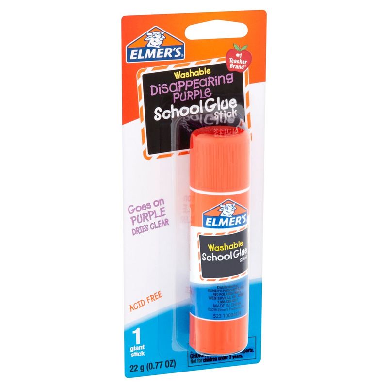 Elmer's Washable Disappearing Purple School Glue Stick, 0.77 oz
