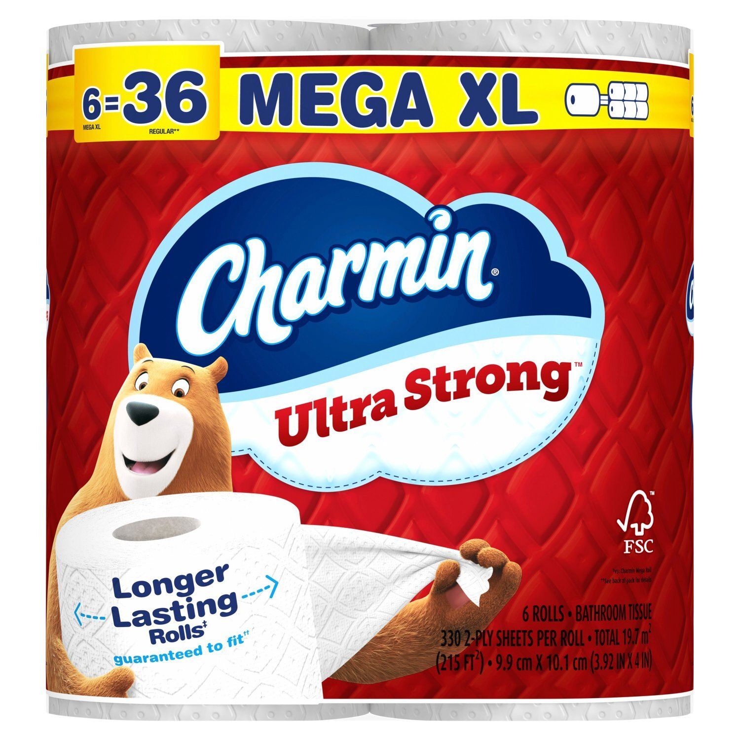 Charmin Ultra Strong Toilet Paper, 6 Mega XL Rolls