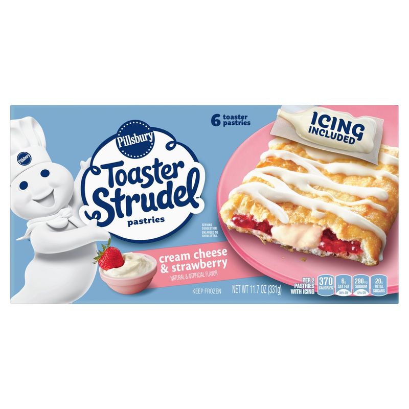 Pillsbury Toaster Strudel Cream Cheese &amp; Strawberry Pastries, 6 count, 11.7 oz