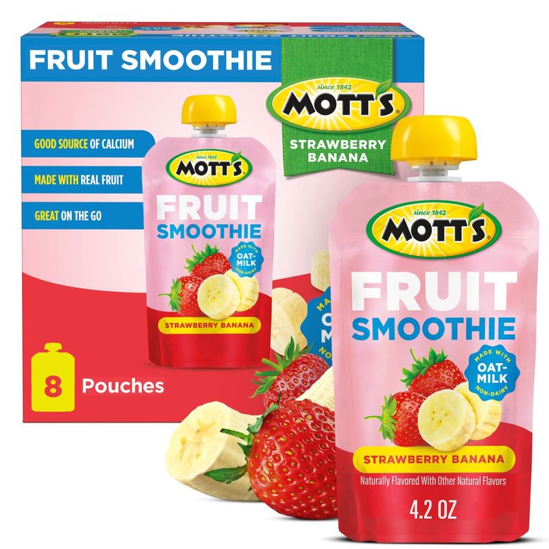 Mott's Strawbeery Banana Fruit Smoothie, 4.2 oz, 8 count