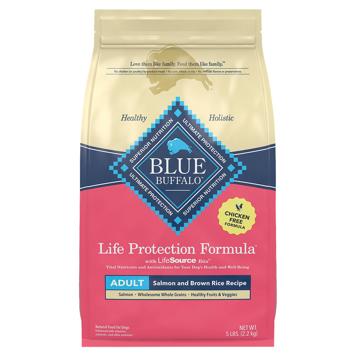 Blue Buffalo Salmon and Brown Rice Recipe Adult Dog Food, 5 lbs