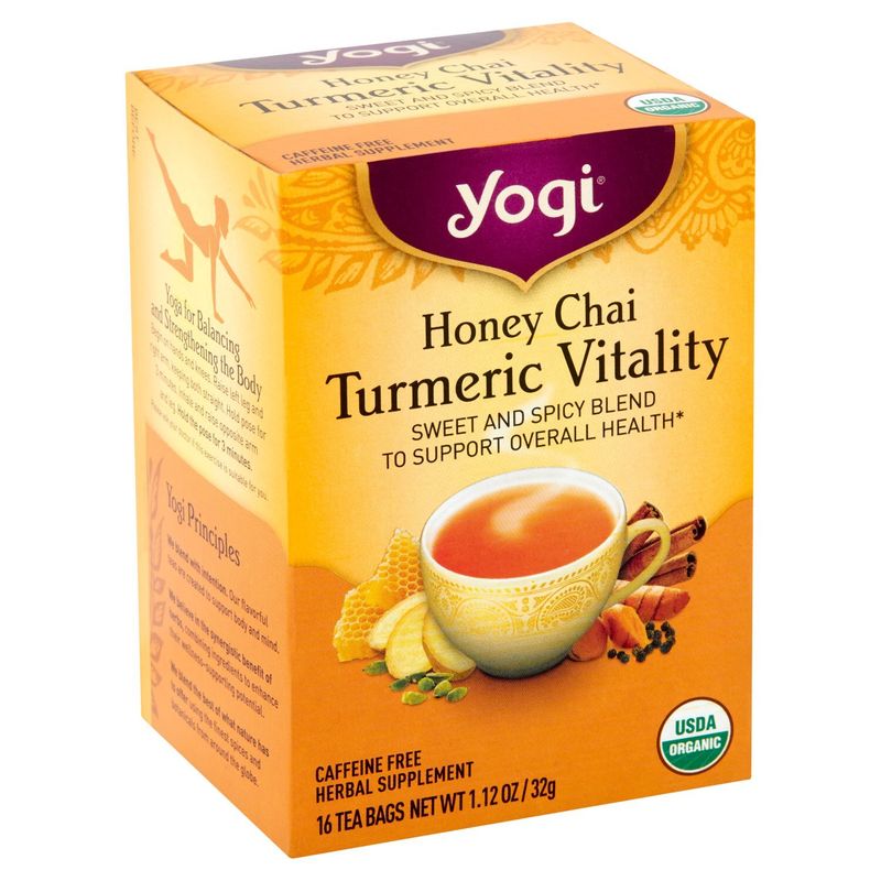 Yogi Honey Chai Turmeric Vitality Herbal Supplement, 16 count, 1.12 oz