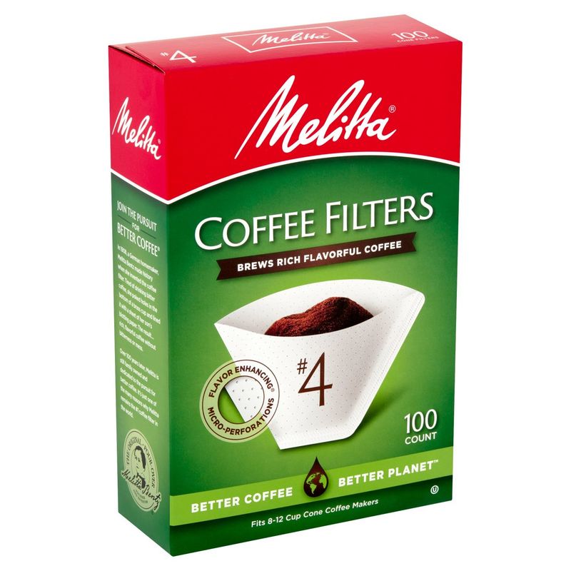 Melitta #4 Cone Coffee Filters, 100 count
