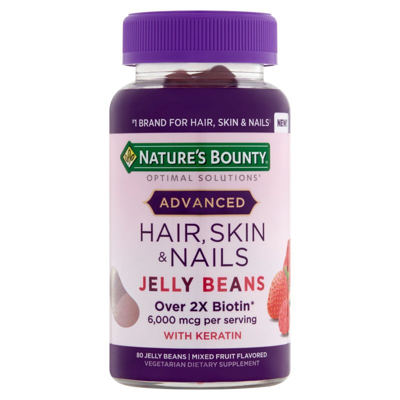 Nature's Bounty Advanced Hair, Skin &amp; Nails Jelly Beans Vegetarian Dietary Supplement, 80 count