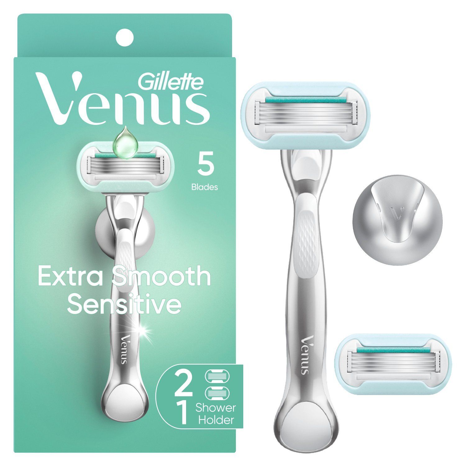 Gillette Venus Extra Smooth Sensitive Razor Cartridges Shower Holder