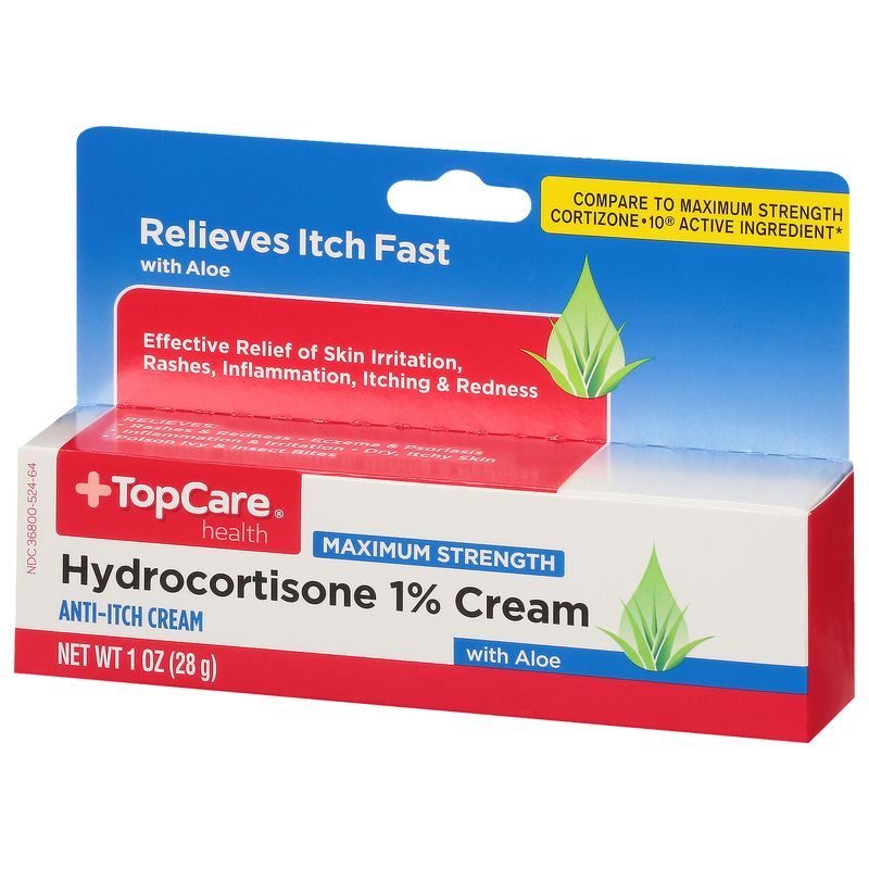TopCare Hydrocortisone 1% Cream w/ Aloe, 1 oz