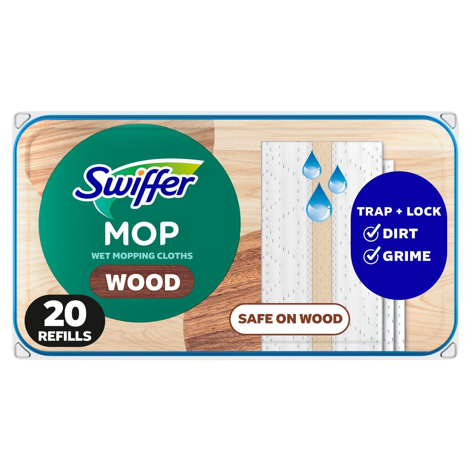 Swiffer Mop Wood Wet Mopping Cloths, 20 count