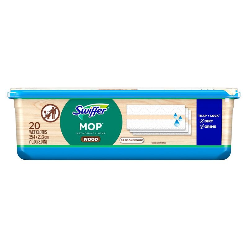 Swiffer Mop Wood Wet Mopping Cloths, 20 count