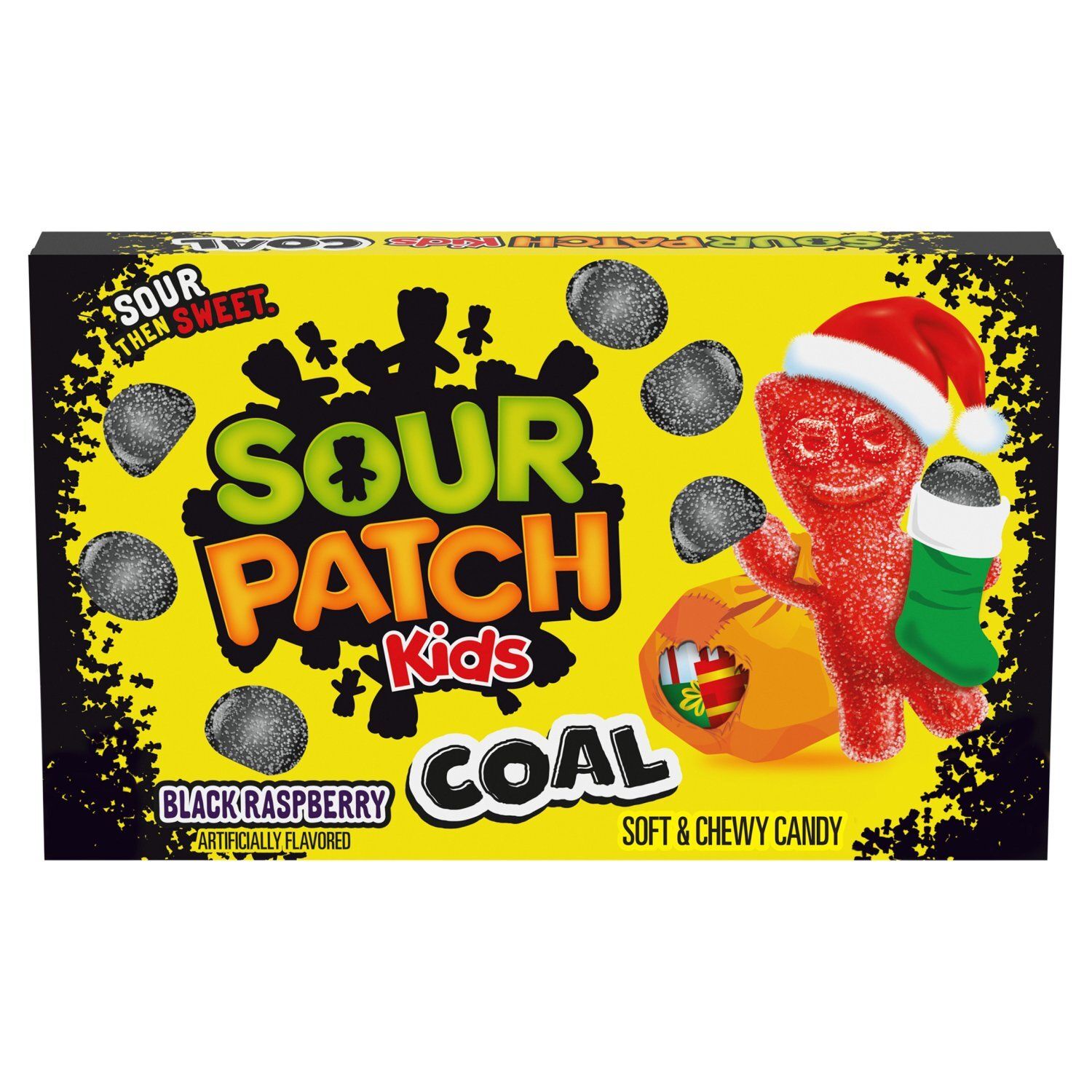 Sour Patch Kids Coal Black Raspberry Soft &amp; Chewy Candy, 3.1 oz