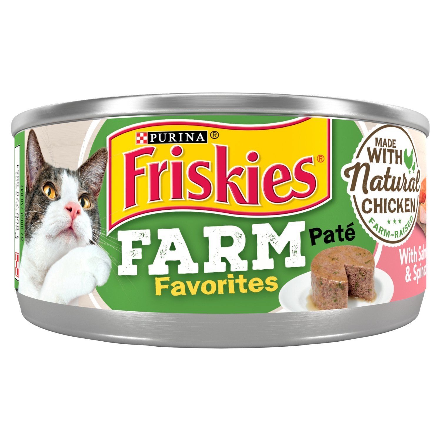 Purina Friskies Farm Favorites Paté with Salmon &amp; Spinach Cat Food, 5.5 oz