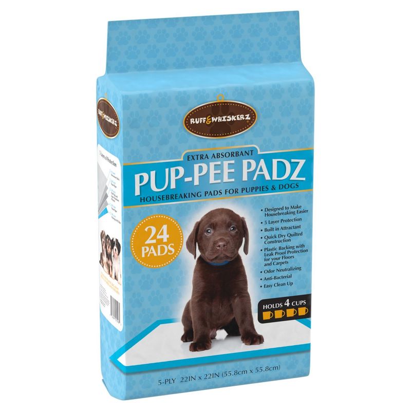 Ruff &amp; Whiskerz Pup-Pee Padz Extra Absorbant 5-Ply Pads, 24 count