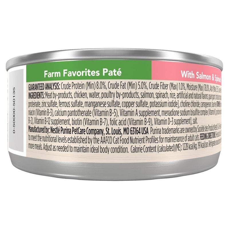 Purina Friskies Farm Favorites Paté with Salmon &amp; Spinach Cat Food, 5.5 oz