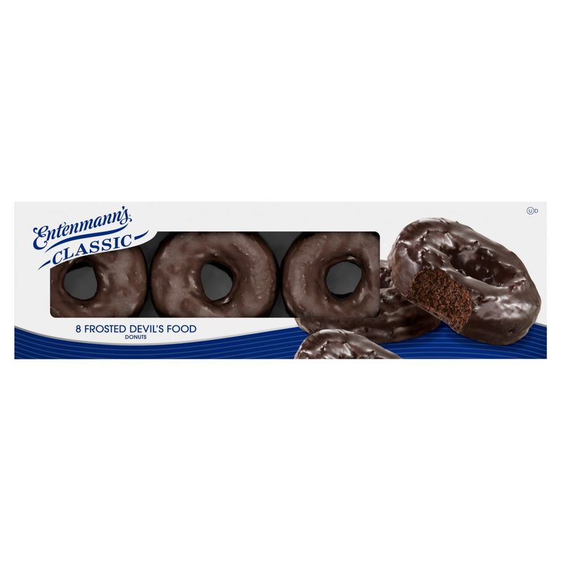 Entenmann's Classic Frosted Devil's Food Donuts, 8 count, 1 lb 1.5 oz