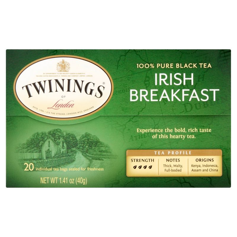 Twinings Irish Breakfast Pure Black Tea Bags, 20 count, 1.41 oz