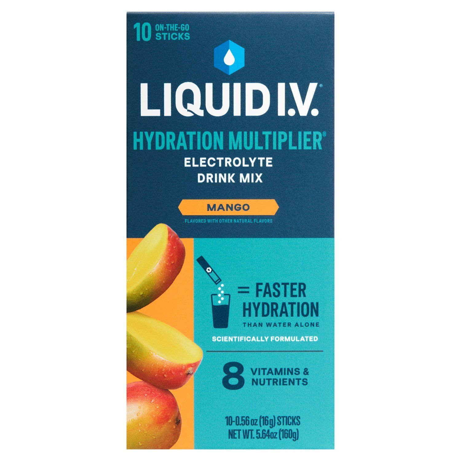 Liquid I.V. Hydration Multiplier Mango Electrolyte Drink Mix, 0.56 oz, 10 count