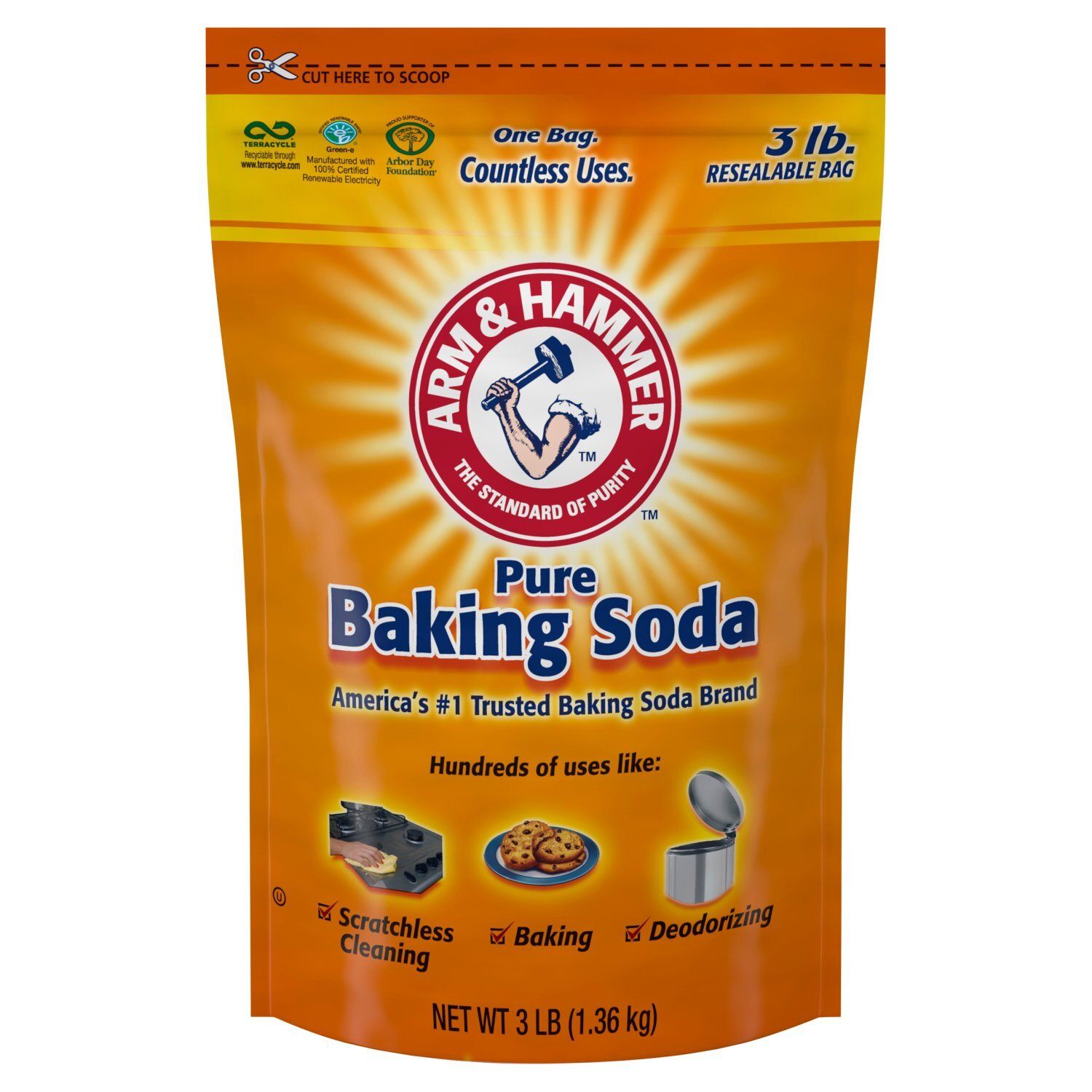 Arm &amp; Hammer Pure Baking Soda, 3 lb