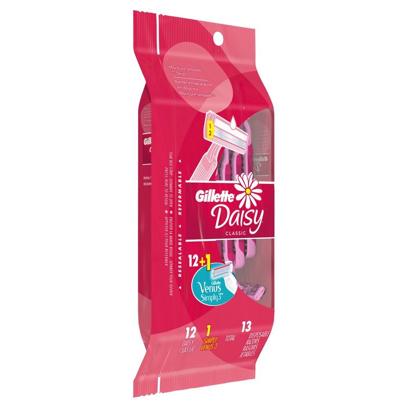 Gillette Daisy Classic and Simply Venus 3 Disposable Razors, 13 count
