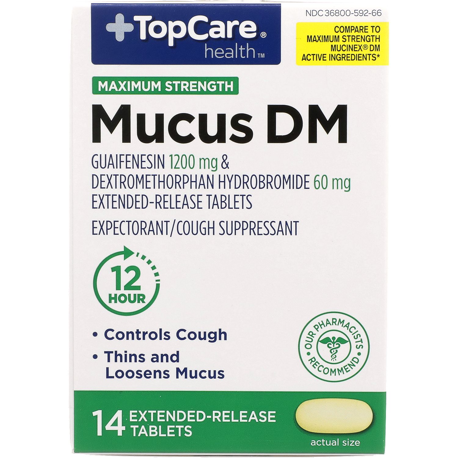 TopCare Guaifenesin MUCUS DM MAX, 14 each