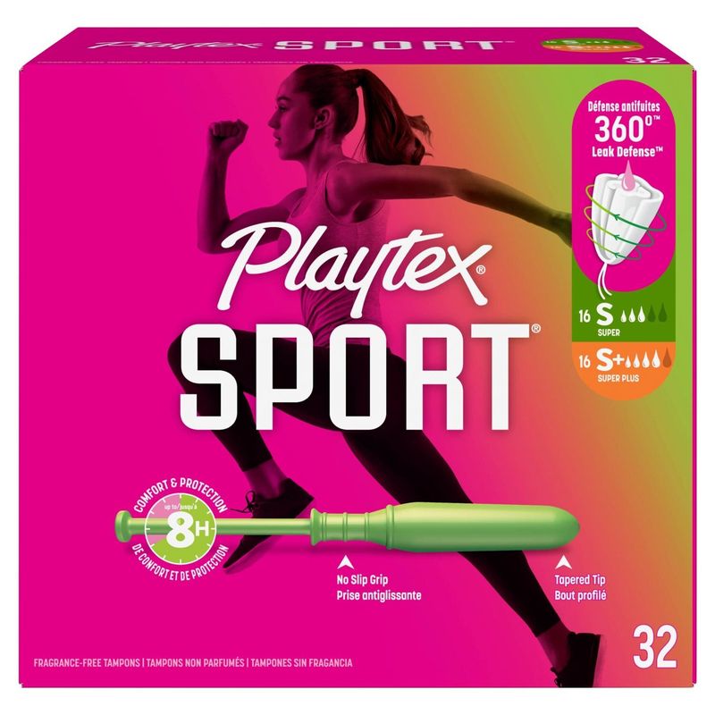 Playtex Sport Super and Super Plus Fragrance-Free Tampons, 32 count