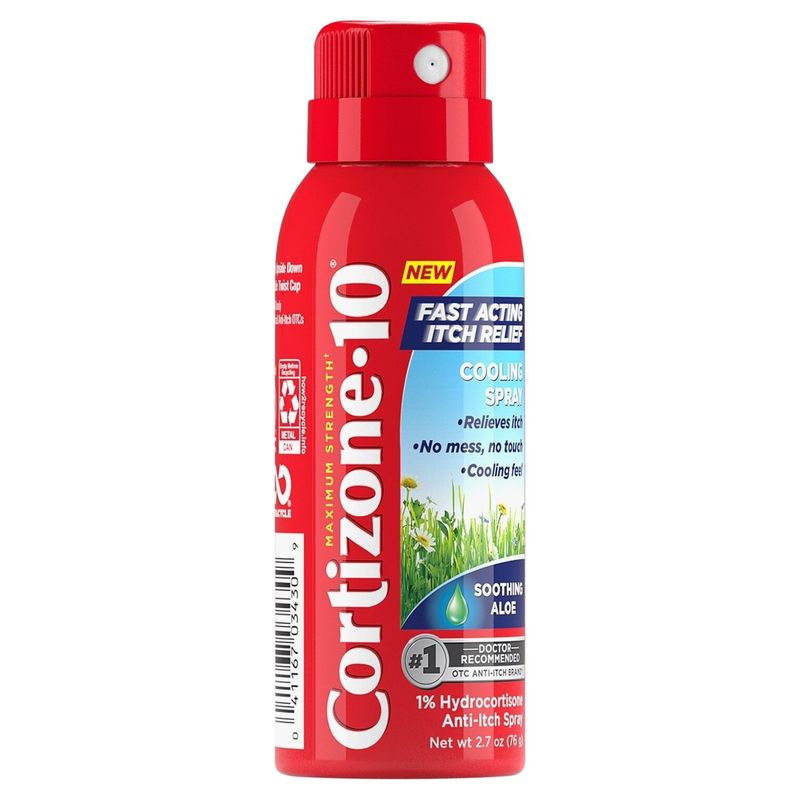 Cortizone-10 Maximum Strength Soothing Aloe Fast Acting Itch Relief Cooling Spray, 2.7 oz