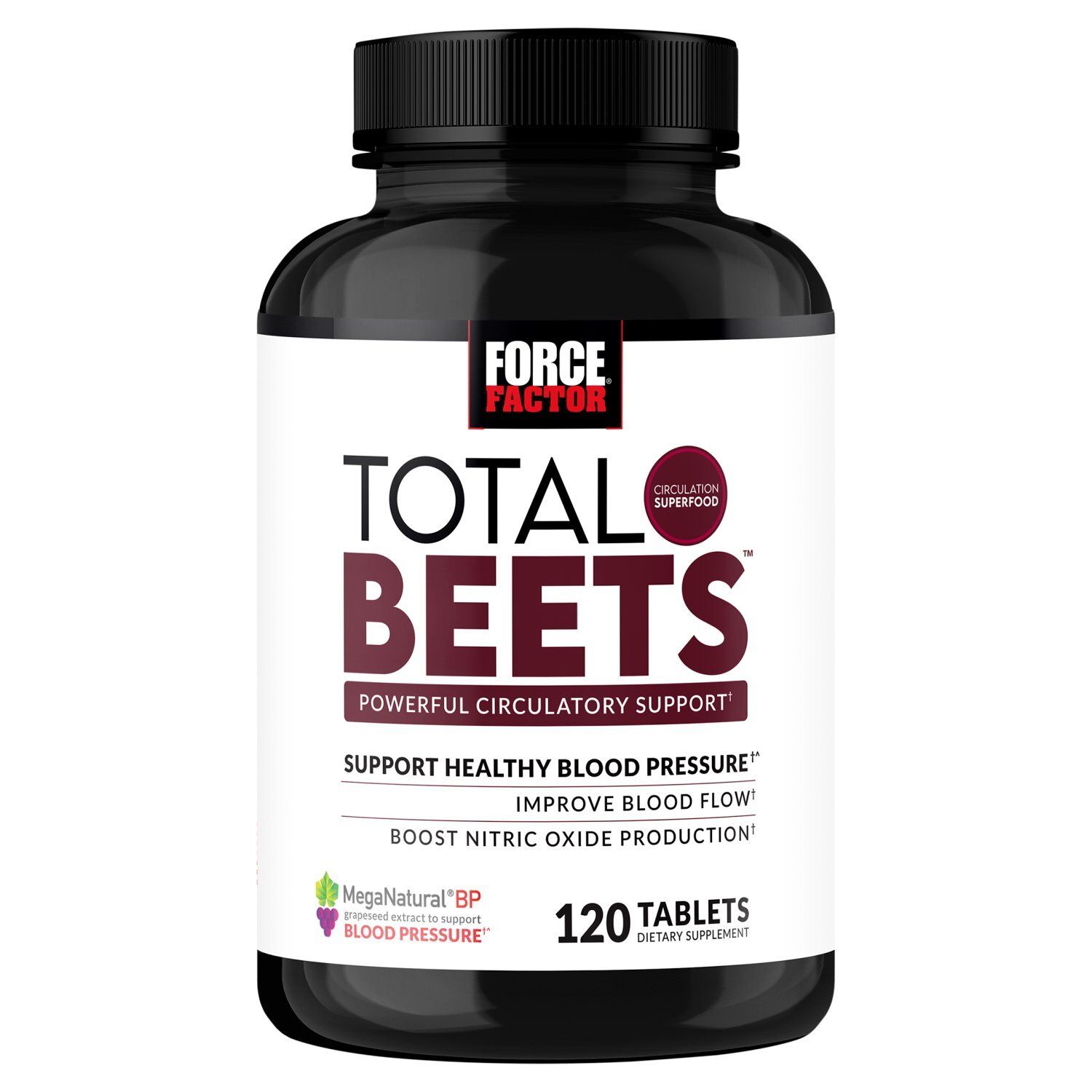 Force Factor Total Beets Circulation Superfood Dietary Supplement, 120 count