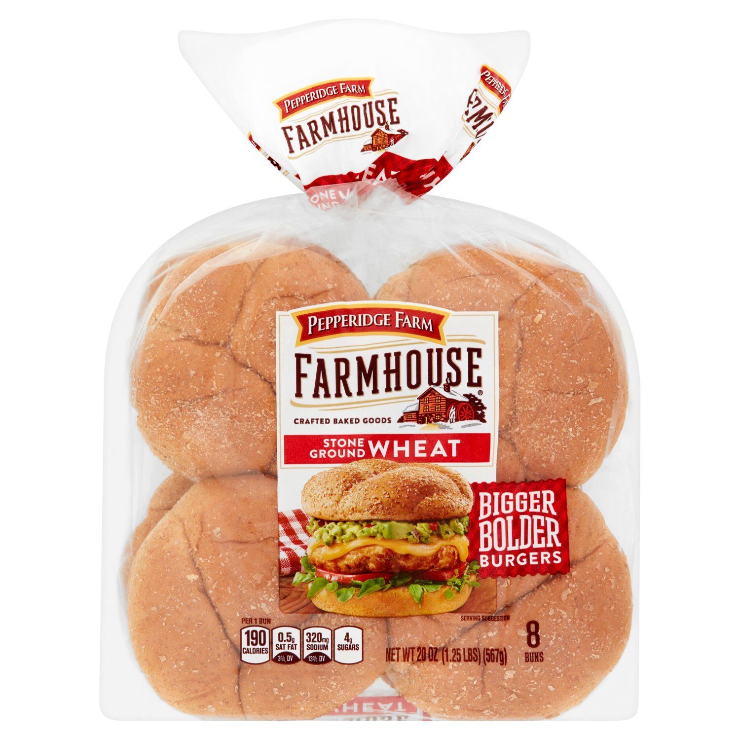Pepperidge Farm Farmhouse Stone Ground Wheat Buns, 8 count, 20 oz