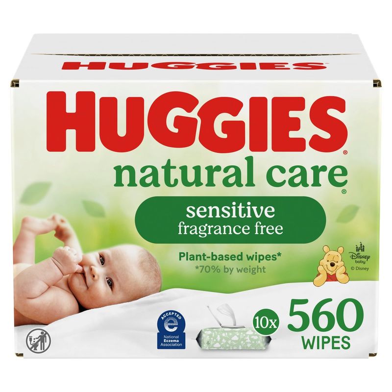 Huggies Natural Care Sensitive Fragrance Free Wipes, 560 count