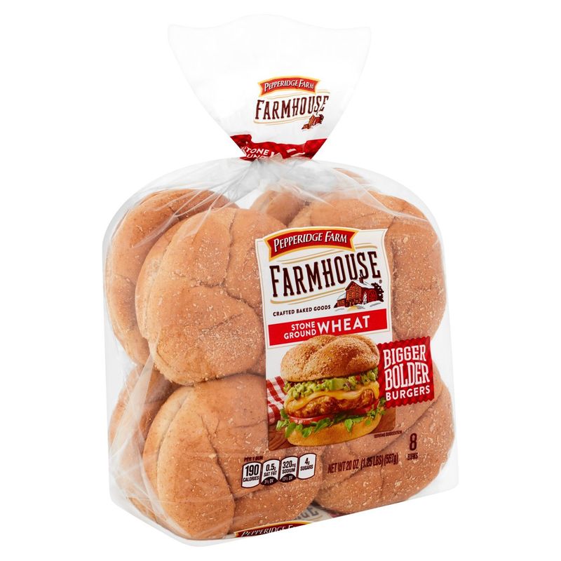 Pepperidge Farm Farmhouse Stone Ground Wheat Buns, 8 count, 20 oz