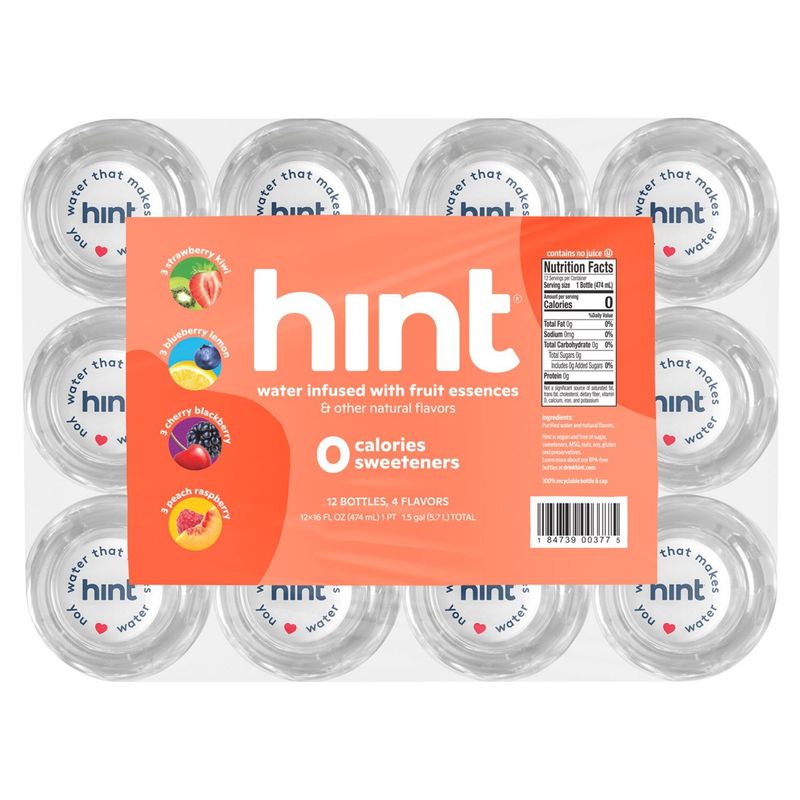Hint Water Infused with Fruit Essences, 16 fl oz, 12 count