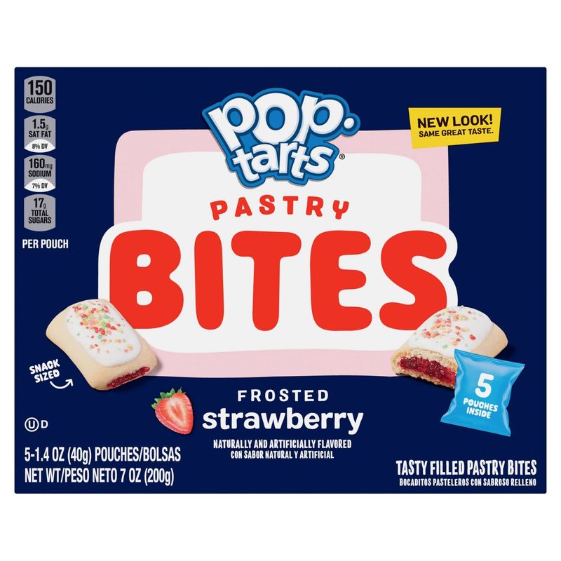 Pop-Tarts Frosted Strawberry Tasty Filled Pastry Bites, 1.4 oz, 5 count