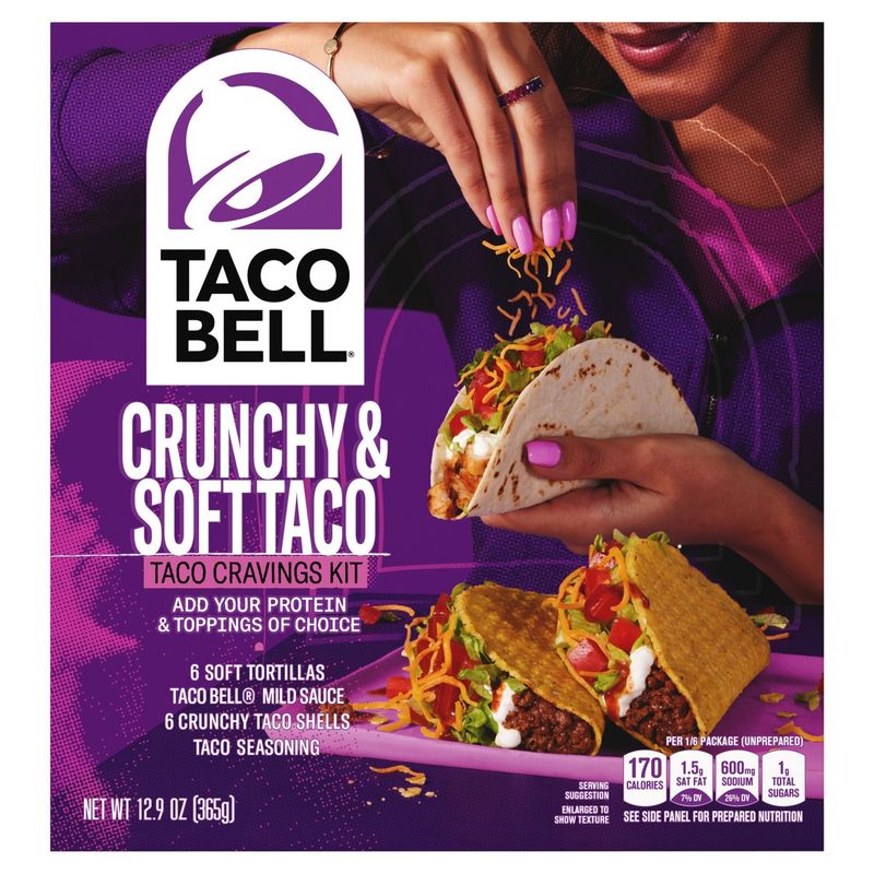 Taco Bell Crunchy &amp; Soft Taco Cravings Kit, 6 count, 12.9 oz