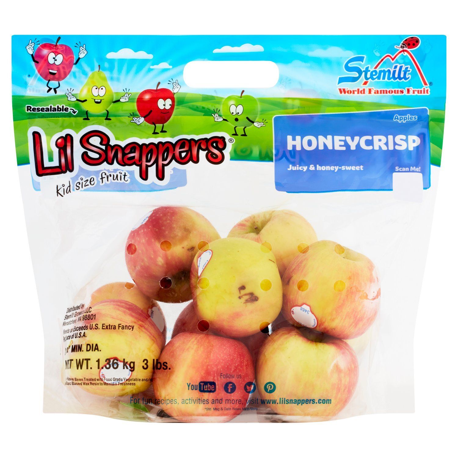 Stemilt Lil Snappers Honeycrisp Apples, 3 lb bag