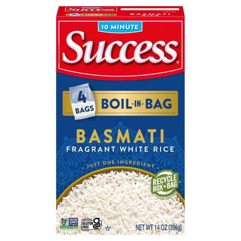 Success Boil-in-Bag Basmati Fragrant White Rice, 4 count, 14 oz