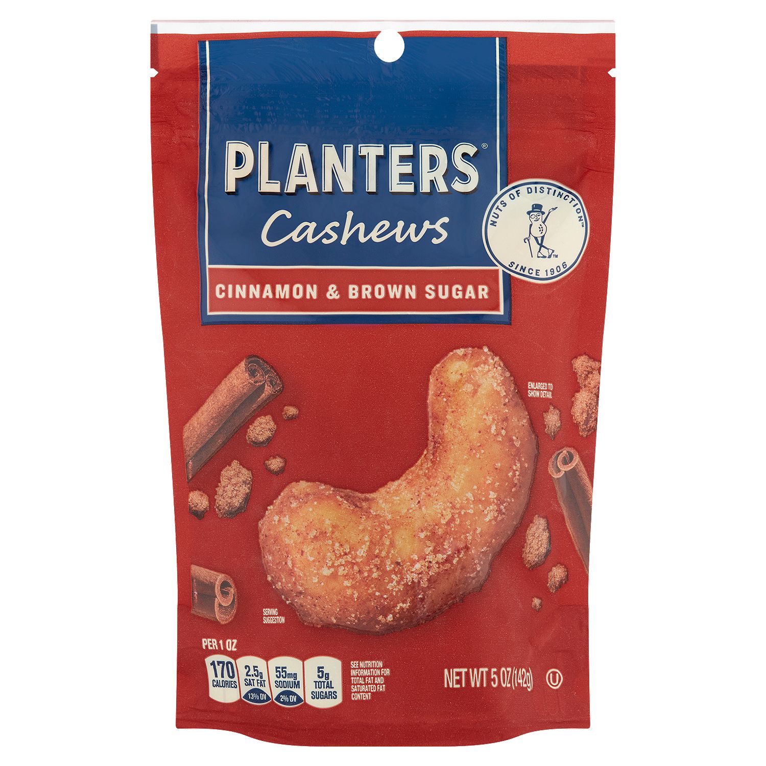 Planters Cinnamon &amp; Brown Sugar Cashews, 5 oz