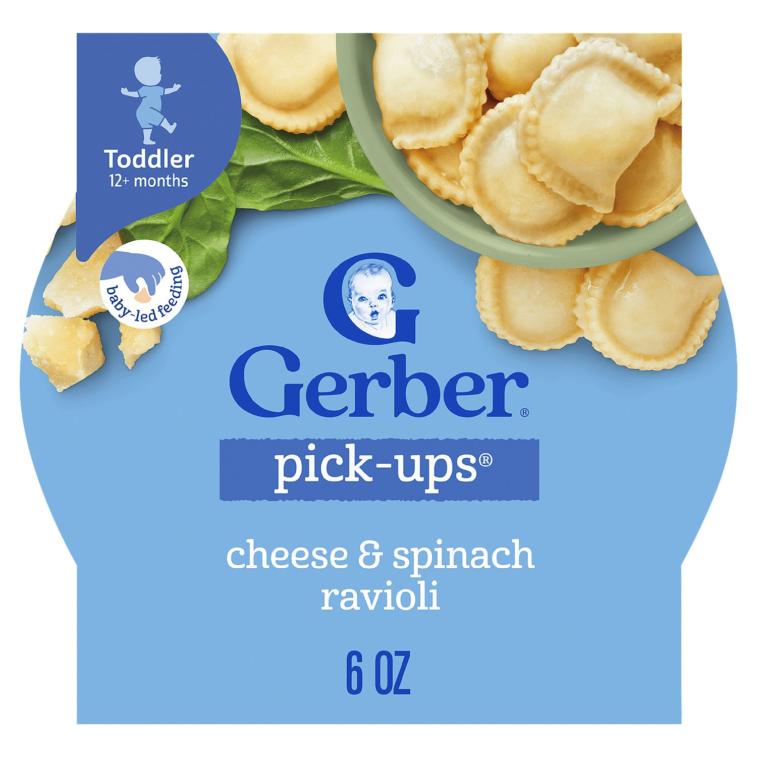 Gerber Pick-Ups Cheese &amp; Spinach Ravioli Baby Food, Toddler 12+ Months, 6 oz