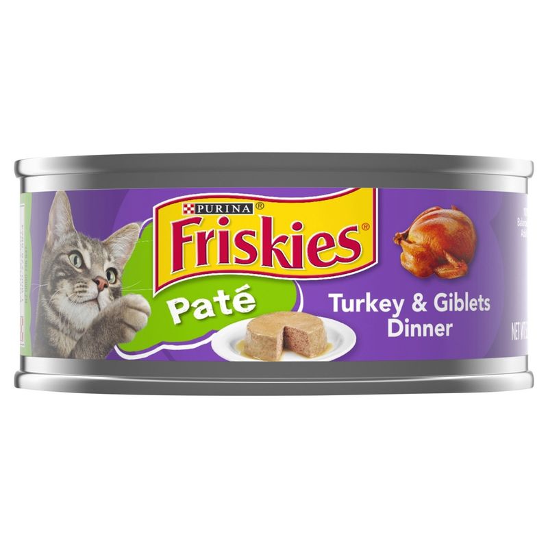 Purina Friskies Paté Turkey &amp; Giblets Dinner Cat Food, 5.5 oz