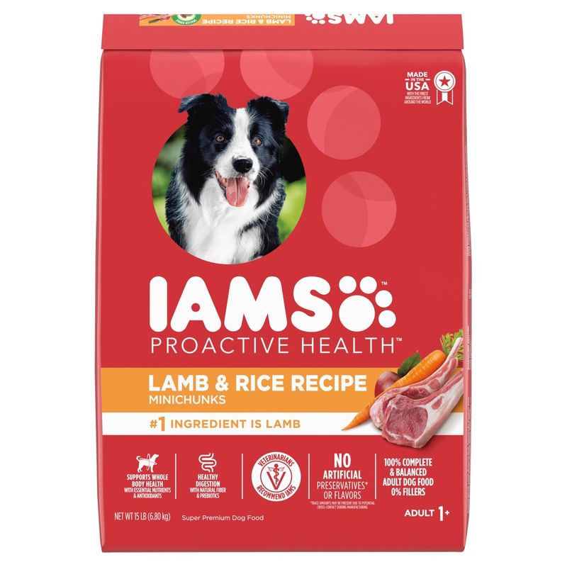 Iams Proactive Health Lamb &amp; Rice Recipe Minichunks Super Premium Dog Food, Adult 1+, 7 lbs
