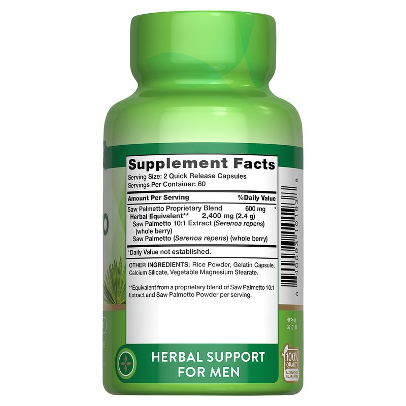 Nature's Truth Saw Palmetto Dietary Supplement, 120 count