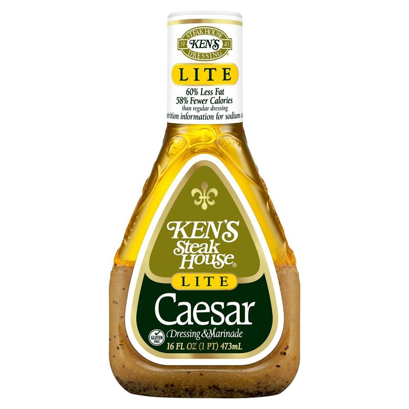 Ken's Steak House Lite Caesar Dressing &amp; Marinade, 16 fl oz