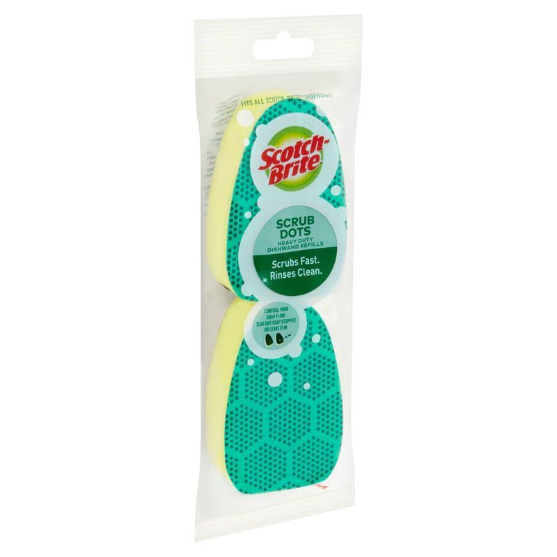 Scotch-Brite® Scrub Dots Heavy Duty Dishwand Refills, 2/Pack