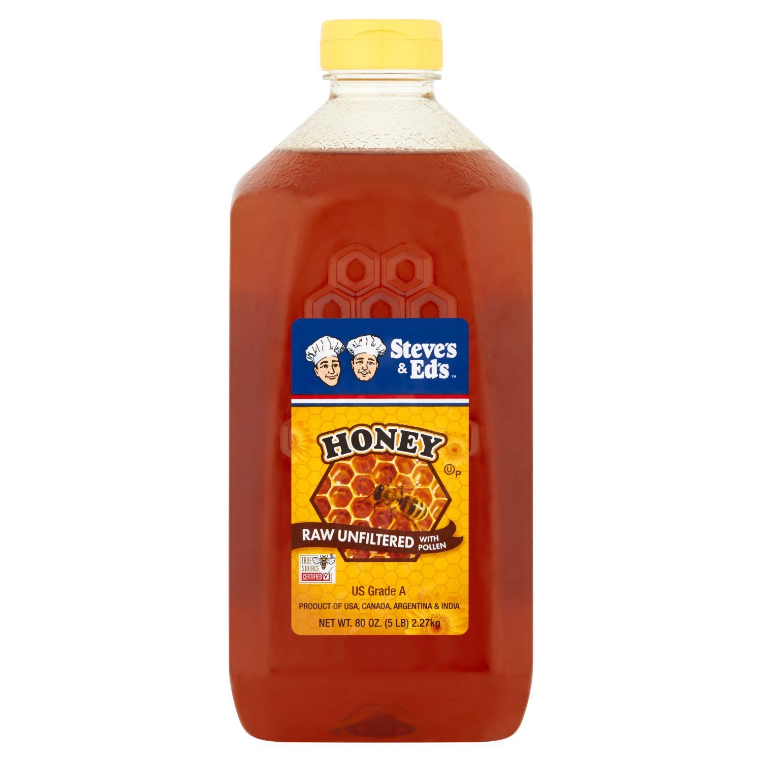 Steve's &amp; Ed's Raw Unfiltered with Pollen Honey, 80 oz