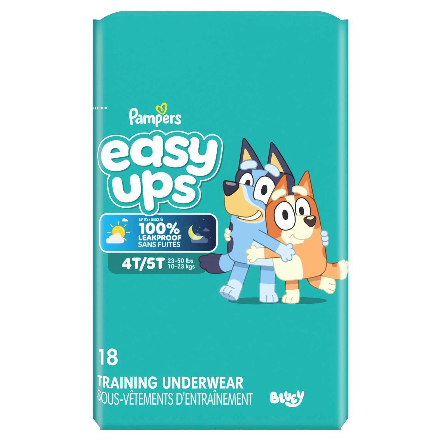 Pampers Easy Ups Bluey Training Underwear Jumbo Pack, Size 4T/5T, 23-50 lbs, 18 count