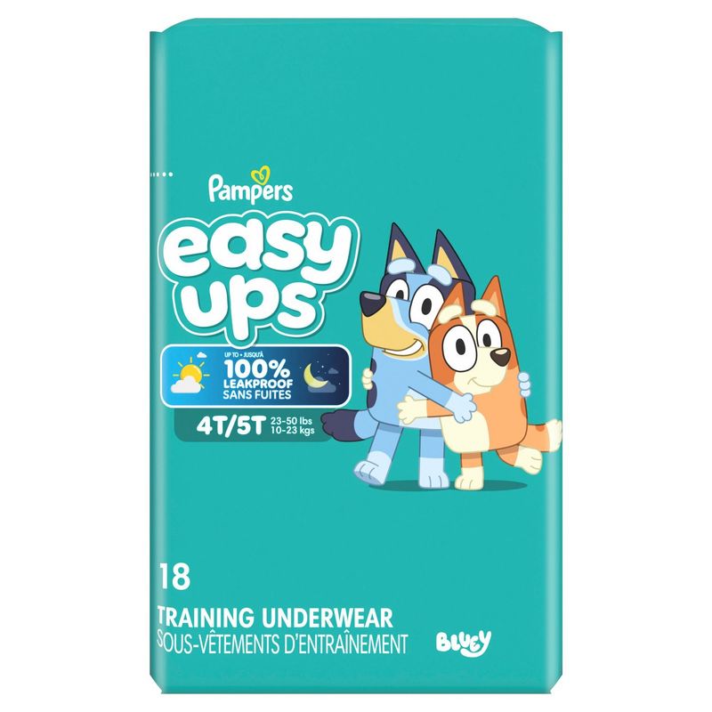 Pampers Easy Ups Bluey Training Underwear Jumbo Pack, Size 4T/5T, 23-50 lbs, 18 count