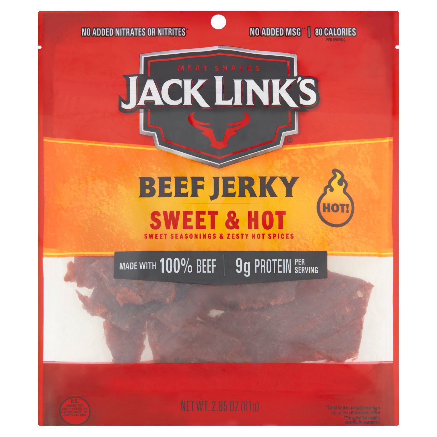 Jack Link's Sweet &amp; Hot Beef Jerky, 2.85 oz