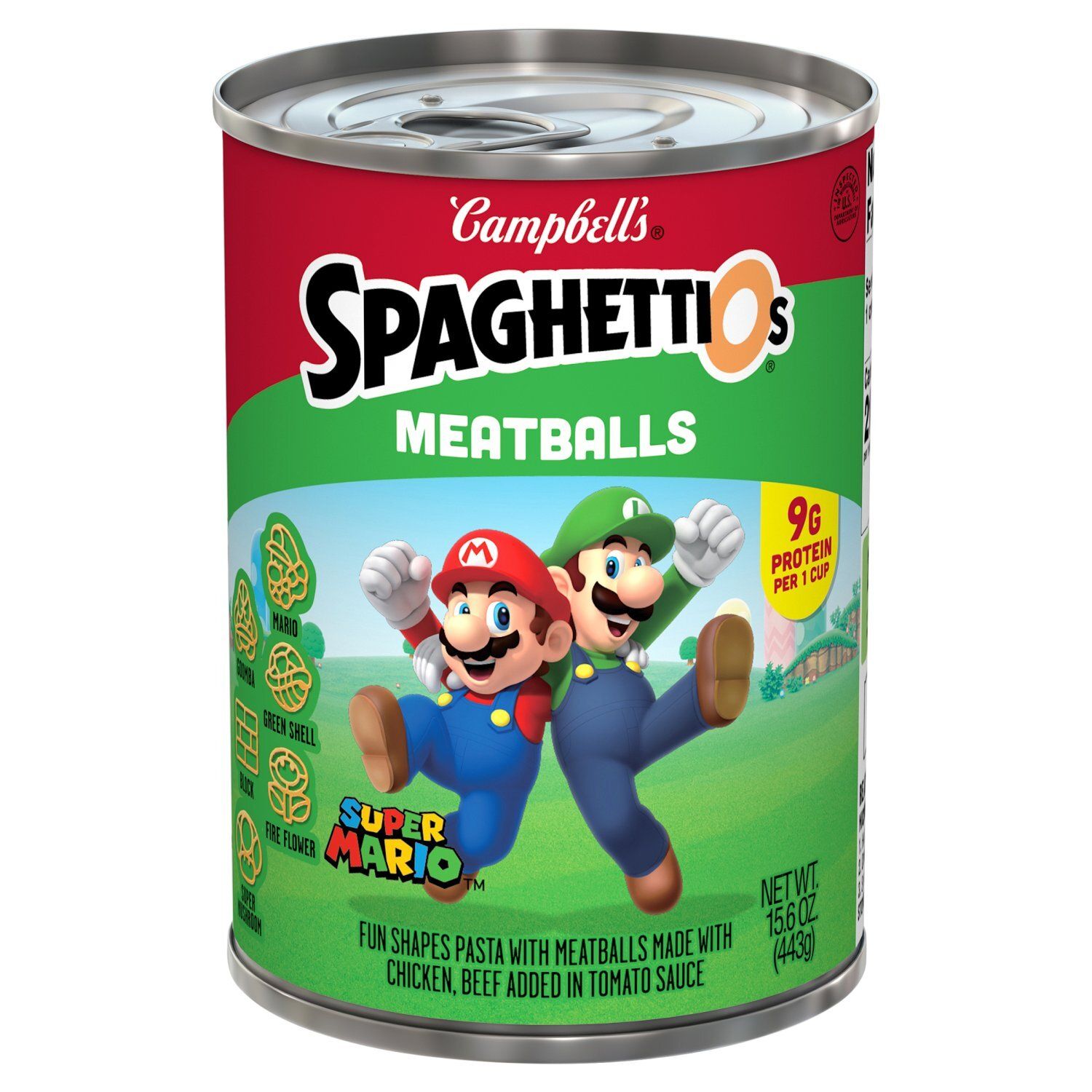 Campbell's SpaghettiOs Super Mario Meatballs Pasta, 15.6 oz