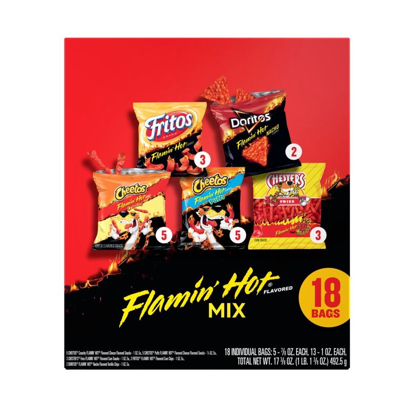 Frito Lay Snacks Flamin' Hot Mix Variety 17 3/8 Oz 18 Count
