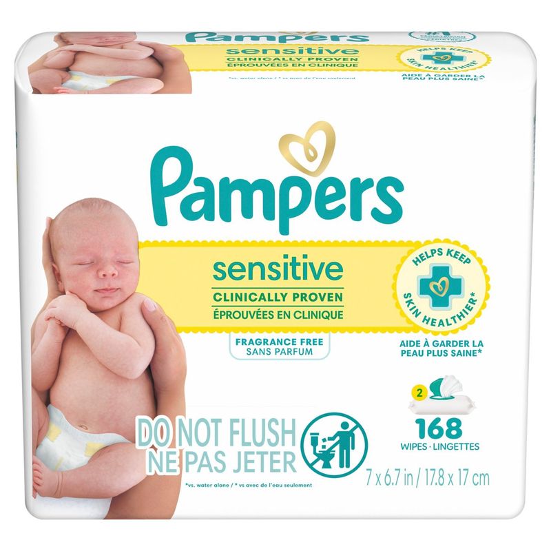 Pampers Sensitive Wipes, 168 wipes